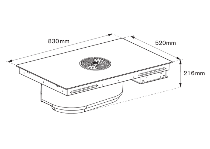 80 cm induction hob with integrated hood | Bertazzoni